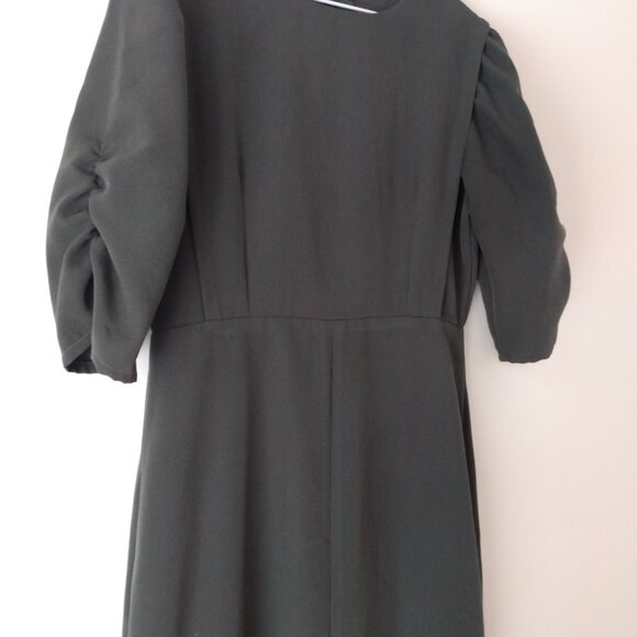 Amish Mennonite Cape Dress 38"B 30"W Handmade Modest Dark Green Fishtail Bottom - Picture 6 of 14